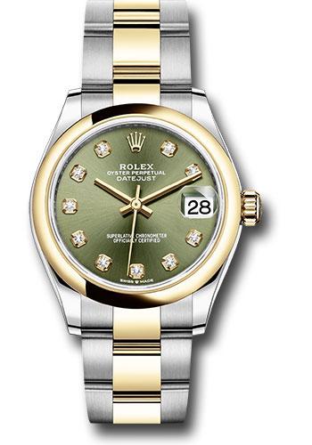 Rolex Datejust 278243 Steel and Yellow Gold 31 Domed Bezel - Olive Green Diamond Dial - Oyster Bracelet - ogdo Main image
