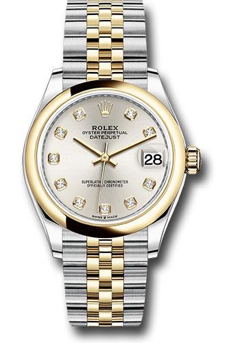 Rolex Datejust 278243 Steel and Yellow Gold 31 Domed Bezel - Silver Diamond Dial - Jubilee Bracelet - sdj