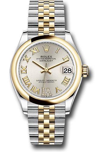 Rolex Datejust 278243 Steel and Yellow Gold 31 Domed Bezel - Silver Diamond Roman Six Dial - Jubilee Bracelet - sdr6j
