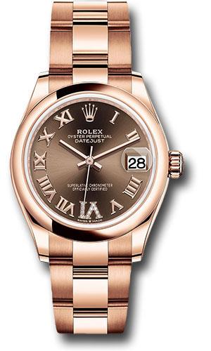 Rolex Datejust 278245 Everose Gold 31 Domed Bezel - Chocolate Diamond Six Dial - Oyster Bracelet - chodr6o