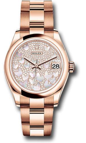 Rolex Datejust 278245 Everose Gold 31 Domed Bezel - Diamond Paved Butterfly Dial - Oyster Bracelet - pmopbo Main image