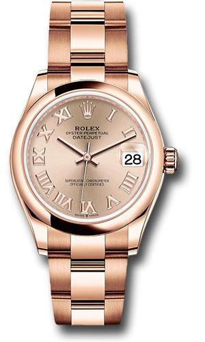 Rolex Datejust 278245 Everose Gold 31 Domed Bezel - Rose Roman Dial - Oyster Bracelet - rsro