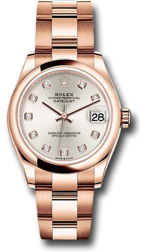 Rolex Datejust 278245 Everose Gold 31 Domed Bezel - Silver Diamond Dial - Oyster Bracelet - sdo Main image