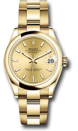 Rolex Datejust 278248 Yellow Gold 31 Domed Bezel - Champagne Index Dial - Oyster Bracelet - chio Main image
