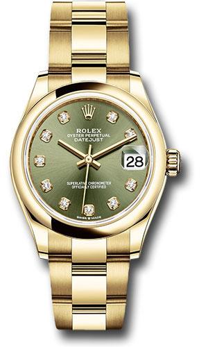 Rolex Datejust 278248 Yellow Gold 31 Domed Bezel - Olive Green Diamond Dial - Oyster Bracelet - ogdo Main image
