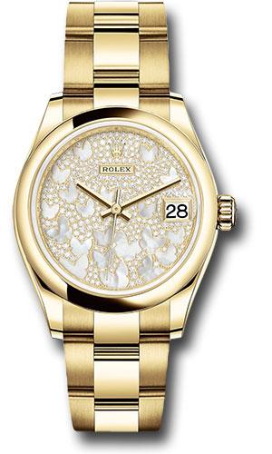 Rolex Datejust 278248 Yellow Gold 31 Domed Bezel - Paved Mother-of-Pearl Butterfly Dial - Oyster Bracelet - pmopbo Main image