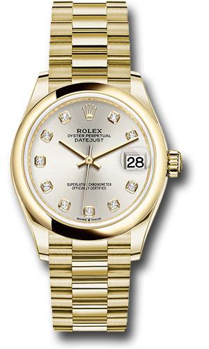 Rolex Datejust 278248 Yellow Gold 31 Domed Bezel - Silver Diamond Dial - President Bracelet - sdp Main image