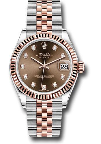 Rolex Datejust 278271 Steel and Everose Gold 31 Fluted Bezel - White Roman Dial - Jubilee Bracelet - chodj