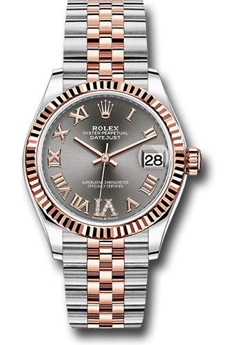 Rolex Datejust 278271 Steel and Everose Gold 31 Fluted Bezel - Mother-Of-Pearl Diamond Dial - Jubilee Bracelet - dkrhdr6j
