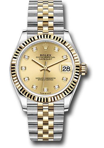 Rolex Datejust 278273 Steel and Yellow Gold 31 Fluted Bezel - Champagne Diamond Dial - Jubilee Bracelet - chdj