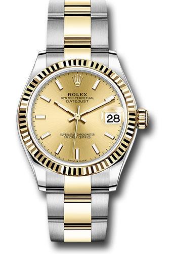 Rolex Datejust 278273 Steel and Yellow Gold 31 Fluted Bezel - Champagne Index Dial - Oyster Bracelet - chio