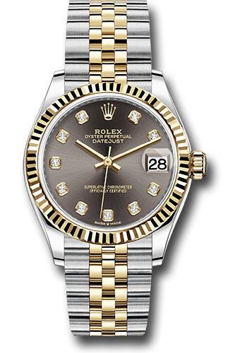 Rolex Datejust 278273 Steel and Yellow Gold 31 Fluted Bezel - Dark Grey Diamond Dial - Jubilee Bracelet - dkgdj