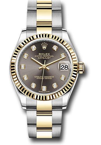 Rolex Datejust 278273 Steel and Yellow Gold 31 Fluted Bezel - Dark Grey Diamond Dial - Oyster Bracelet - dkgdo