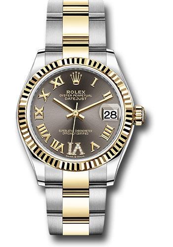Rolex Datejust 278273 Steel and Yellow Gold 31 Fluted Bezel - Dark Grey Diamond Roman Six Dial - Oyster Bracelet - dkgdr6o Main image