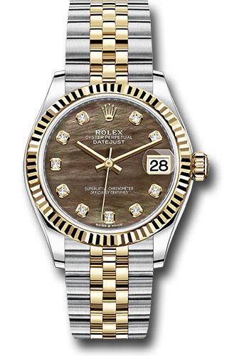 Rolex Datejust 278273 Steel and Yellow Gold 31 Fluted Bezel - Dark Mother-of-Pearl Diamond Dial - Jubilee Bracelet - dkmdj Main image
