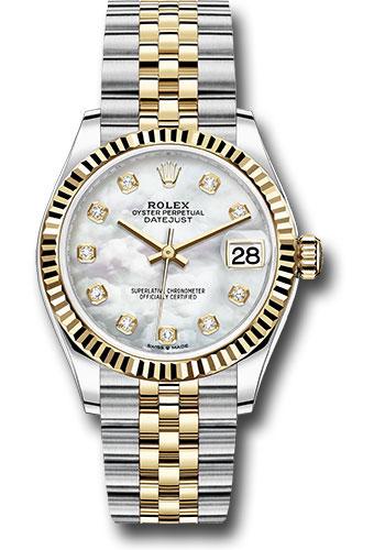 Rolex Datejust 278273 Steel and Yellow Gold 31 Fluted Bezel - Mother-of-Pearl Diamond Dial - Jubilee Bracelet - mdj