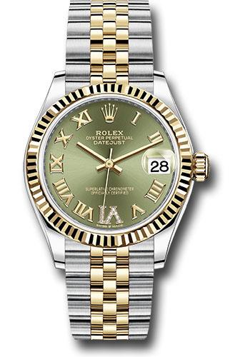 Rolex Datejust 278273 Steel and Yellow Gold 31 Fluted Bezel - Olive Green Diamond Roman Six Dial - Jubilee Bracelet - ogdr6j Main image