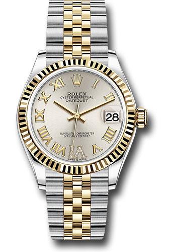 Rolex Datejust 278273 Steel and Yellow Gold 31 Fluted Bezel - Silver Diamond Roman Six Dial - Jubilee Bracelet - sdr6j