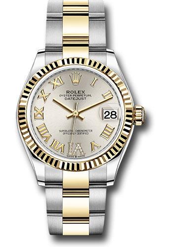 Rolex Datejust 278273 Steel and Yellow Gold 31 Fluted Bezel - Silver Diamond Roman Six Dial - Oyster Bracelet - sdr6o