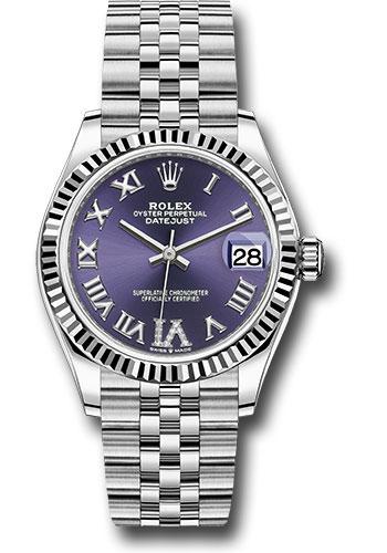 Rolex Datejust 278274 Steel and White Gold 31 Fluted Bezel - Aubergine Roman Diamond 6 Dial - Jubilee Bracelet - aubdr6j Main image
