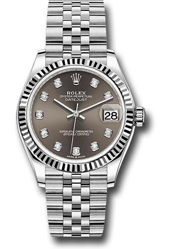 Rolex Datejust 278274 Steel and White Gold 31 Fluted Bezel - Dark Grey Diamond Dial - Jubilee Bracelet - dkgdj Main image