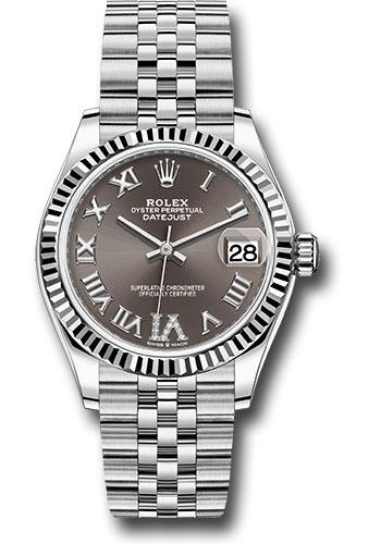 Rolex Datejust 278274 Steel and White Gold 31 Fluted Bezel - Dark Grey Roman Diamond 6 Dial - Jubilee Bracelet - dkgdr6j Main image