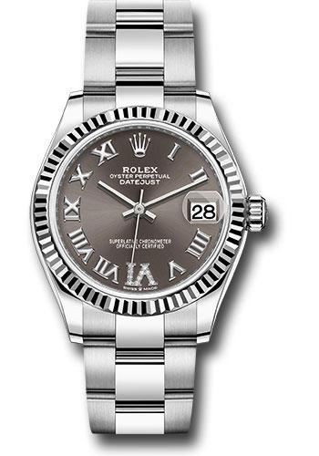 Rolex Datejust 278274 Steel and White Gold 31 Fluted Bezel - Dark Grey Roman Diamond 6 Dial - Oyster Bracelet - dkgdr6o Main image