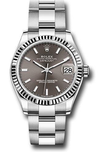 Rolex Datejust 278274 Steel and White Gold 31 Fluted Bezel - Dark Grey Index Dial - Oyster Bracelet - dkgio Main image