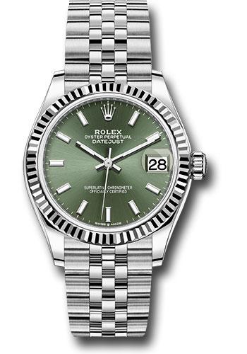 Rolex Datejust 278274 Steel and White Gold 31 Fluted Bezel - Mint Green Index Dial - Jubilee Bracelet - mgij Main image