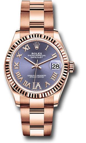 Rolex Datejust 278275 Everose Gold 31 Fluted Bezel - Aubergine Diamond Six Dial - Oyster Bracelet - aubdr6o Main image