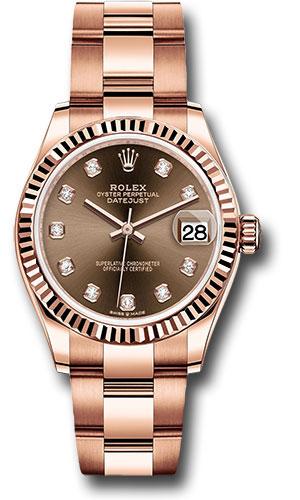 Rolex Datejust 278275 Everose Gold 31 Fluted Bezel - Chocolate Diamond Dial - Oyster Bracelet - chodo Main image