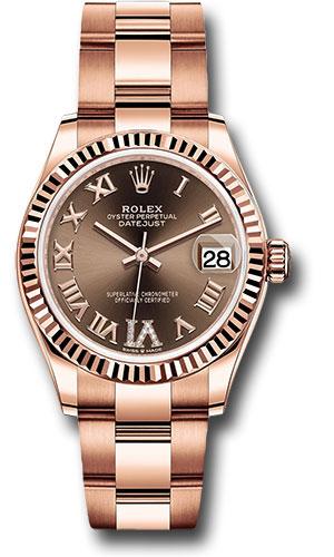 Rolex Datejust 278275 Everose Gold 31 Fluted Bezel - Chocolate Diamond Six Dial - Oyster Bracelet - chodr6o Main image
