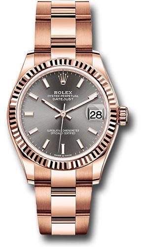 Rolex Datejust 278275 Everose Gold 31 Fluted Bezel - Rhodium Index Dial - Oyster Bracelet - dkrhio