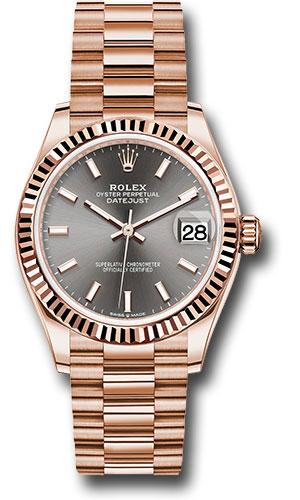 Rolex Datejust 278275 Everose Gold 31 Fluted Bezel - Rhodium Index Dial - President Bracelet - dkrhip Main image