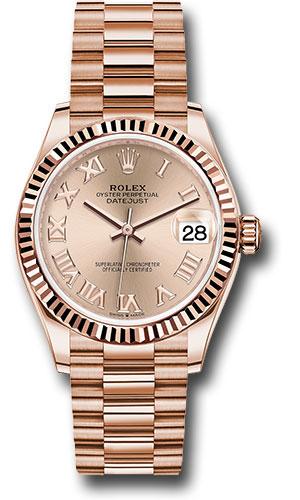 Rolex Datejust 278275 Everose Gold 31 Fluted Bezel - Rose Roman Dial - President Bracelet - rsrp Main image