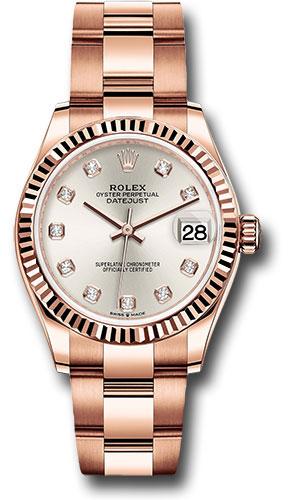 Rolex Datejust 278275 Everose Gold 31 Fluted Bezel - Silver Diamond Dial - Oyster Bracelet - sdo Main image