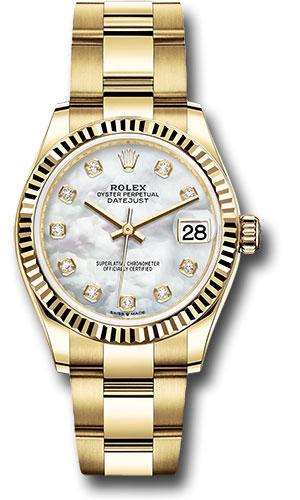 Rolex Datejust 278278 Yellow Gold 31 Fluted Bezel - Mother-of-Pearl Diamond Dial - Oyster Bracelet - mdo Main image