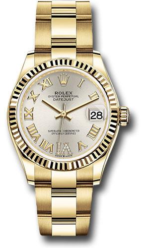 Rolex Datejust 278278 Yellow Gold 31 Fluted Bezel - Silver Diamond Six Dial - Oyster Bracelet - sdr6o Main image