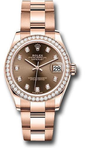 Rolex Datejust 278285RBR Everose Gold 31 Diamond Bezel - Chocolate Diamond Dial - Oyster Bracelet - chodo Main image