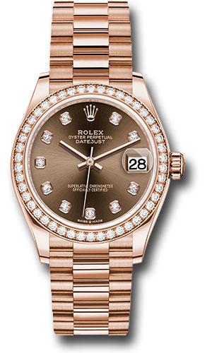 Rolex Datejust 278285RBR Everose Gold 31 Diamond Bezel - Chocolate Diamond Dial - President Bracelet - chodp Main image