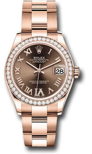 Rolex Datejust 278285RBR Everose Gold 31 Diamond Bezel - Chocolate Diamond Six Dial - Oyster Bracelet - chodr6o Main image