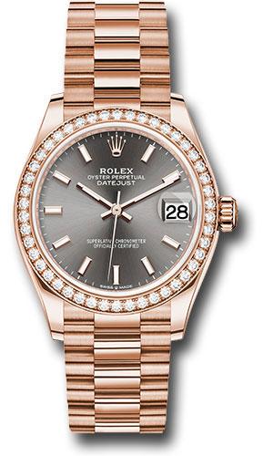 Rolex Datejust 278285RBR Everose Gold 31 Diamond Bezel - Rhodium Index Dial - President Bracelet - dkrhip Main image