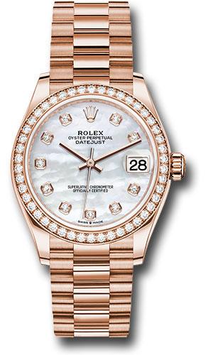 Rolex Datejust 278285RBR Everose Gold 31 Diamond Bezel - Silver Diamond Dial - President Bracelet - mdp Main image