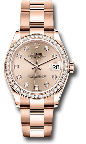 Rolex Datejust 278285RBR Everose Gold 31 Diamond Bezel - Rose Diamond Dial - Oyster Bracelet - rsdo