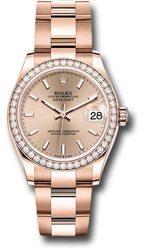 Rolex Datejust 278285RBR Everose Gold 31 Diamond Bezel - Rose Index Dial - Oyster Bracelet - rsio