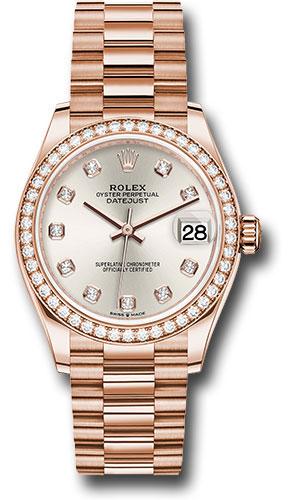 Rolex Datejust 278285RBR Everose Gold 31 Diamond Bezel - Silver Diamond Dial - President Bracelet - sdp Main image