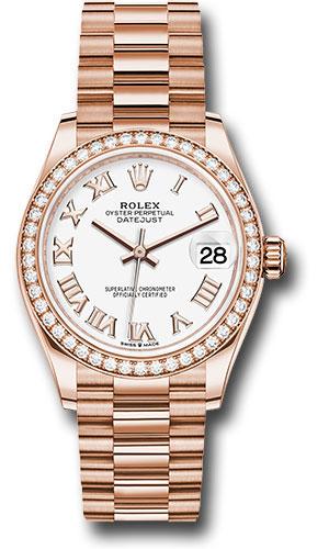 Rolex Datejust 278285RBR Everose Gold 31 Diamond Bezel - White Roman Dial - President Bracelet - wrp Main image