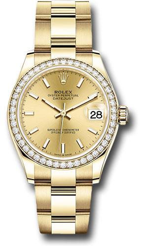 Rolex Datejust 278288RBR Yellow Gold 31 Diamond Bezel - Champagne Index Dial - Oyster Bracelet - chio Main image