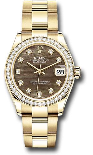 Rolex Datejust 278288RBR Yellow Gold 31 Diamond Bezel - Dark Mother-of-Pearl Diamond Dial - Oyster Bracelet - dkmdo Main image