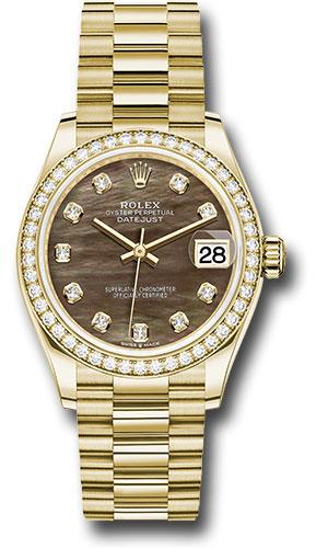 Rolex Datejust 278288RBR Yellow Gold 31 Diamond Bezel - Dark Mother-of-Pearl Diamond Dial - President Bracelet - dkmdp Main image